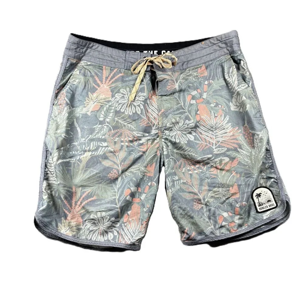 Howler Brothers Bros Men Stretch Bruja Boardshorts Tropical Coastal 34 M276